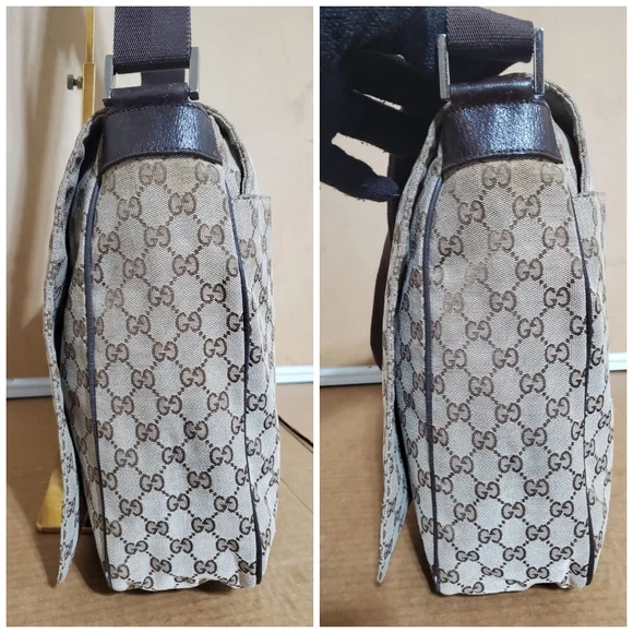 GUCCI Monogram Beige Gg Large Messenger Bag - Picture 7 of 12